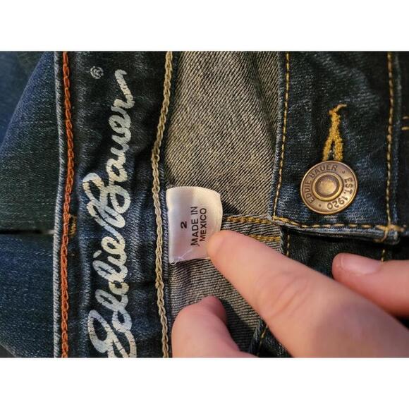 Eddie Bauer size 2 blue denim jeans. Slightly curvy straight - Picture 3 of 5